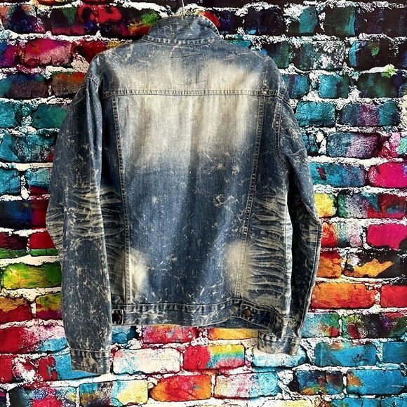Arketype Bleached Distressed Denim Jean Jacket Size Large - Picture 6 of 6